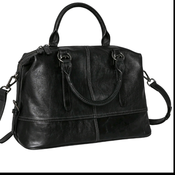 Heshe Handbags - Chic Black Leather Satchel